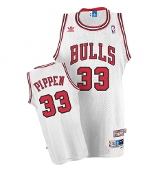 Men's Adidas Chicago Bulls #33 Scottie Pippen Swingman White Throwback NBA Jersey