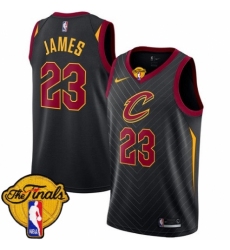 Men's Nike Cleveland Cavaliers #23 LeBron James Authentic Black 2018 NBA Finals Bound NBA Jersey Statement Edition
