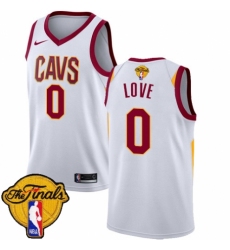 Men's Nike Cleveland Cavaliers #0 Kevin Love Authentic White 2018 NBA Finals Bound NBA Jersey - Association Edition