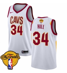 Women's Nike Cleveland Cavaliers #34 Tyrone Hill Swingman White 2018 NBA Finals Bound NBA Jersey - Association Edition