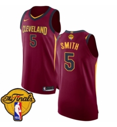 Youth Nike Cleveland Cavaliers #5 J.R. Smith Authentic Maroon 2018 NBA Finals Bound NBA Jersey - Icon Edition