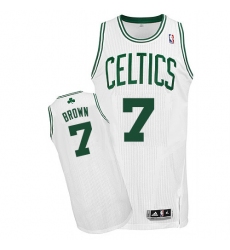 Men's Adidas Boston Celtics #7 Jaylen Brown Authentic White Home NBA Jersey