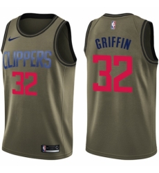 Youth Nike Los Angeles Clippers #32 Blake Griffin Swingman Green Salute to Service NBA Jersey
