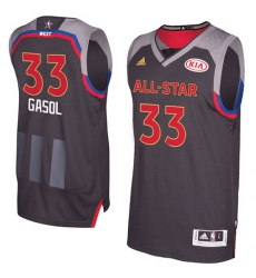 Men's Adidas Memphis Grizzlies #33 Marc Gasol Swingman Charcoal 2017 All Star NBA Jersey