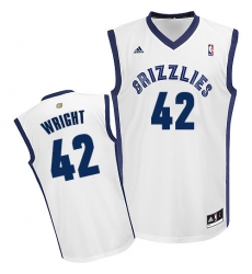 Men's Adidas Memphis Grizzlies #42 Lorenzen Wright Swingman White Home NBA Jersey