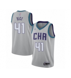 Men's Jordan Charlotte Hornets #41 Glen Rice Swingman Gray Basketball Jersey - 2019 20 City Edition
