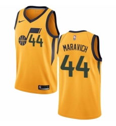 Men's Nike Utah Jazz #44 Pete Maravich Authentic Gold NBA Jersey Statement Edition