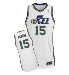Men's Adidas Utah Jazz #15 Derrick Favors Authentic White Home NBA Jersey