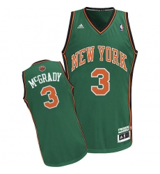 Men's Adidas New York Knicks #3 Tracy McGrady Swingman Green NBA Jersey