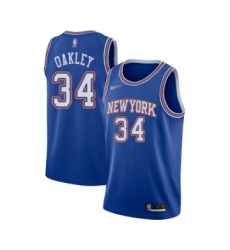 Women's New York Knicks #34 Charles Oakley Authentic Blue Basketball Jersey - Statement Edition