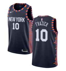 Men's Nike New York Knicks #10 Walt Frazier Swingman Navy Blue NBA Jersey - 2018 19 City Edition