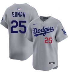 Men's Los Angeles Dodgers #25 Tommy Edman Gray Limited Stitched Baseball Jersey