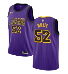 Youth Nike Los Angeles Lakers #52 Jamaal Wilkes Swingman Purple NBA Jersey - City Edition