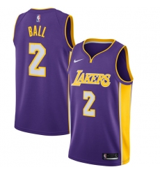 Youth Nike Los Angeles Lakers #2 Lonzo Ball Swingman Purple NBA Jersey - Statement Edition