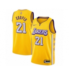 Youth Los Angeles Lakers #21 Michael Cooper Swingman Gold Basketball Jersey - 2019 20 City Edition