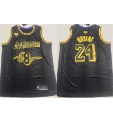Men's Los Angeles Lakers Front #8 Back #24 Kobe Bryant Black Stitched Basketball Jersey