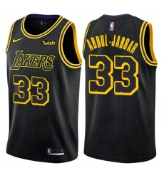 Youth Nike Los Angeles Lakers #33 Kareem Abdul-Jabbar Swingman Black NBA Jersey - City Edition