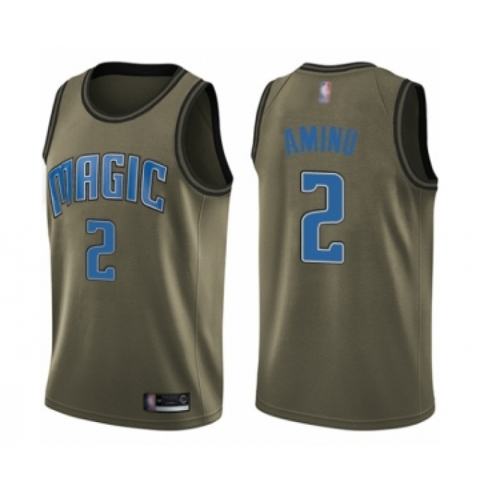 Youth Orlando Magic #2 Al-Farouq Aminu Swingman Green Salute to Service Basketball Jersey