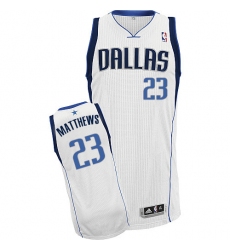 Youth Adidas Dallas Mavericks #23 Wesley Matthews Authentic White Home NBA Jersey