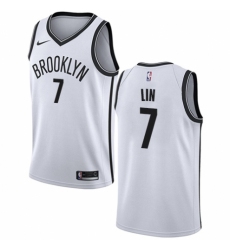 Men's Nike Brooklyn Nets #7 Jeremy Lin Authentic White NBA Jersey - Association Edition