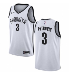 Men's Nike Brooklyn Nets #3 Drazen Petrovic Swingman White NBA Jersey - Association Edition