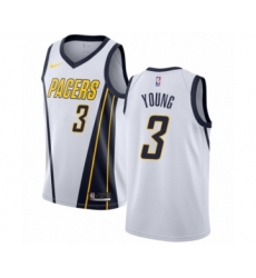 Women's Nike Indiana Pacers #3 Joe Young White Swingman Jersey - Earned Edition