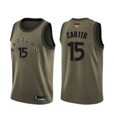 Youth Toronto Raptors #15 Vince Carter Swingman Green Salute to Service 2019 Basketball Finals Bound Jersey