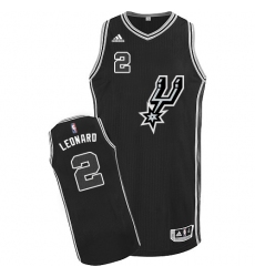 Youth Adidas San Antonio Spurs #2 Kawhi Leonard Swingman Black New Road NBA Jersey