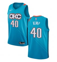 Men's Nike Oklahoma City Thunder #40 Shawn Kemp Swingman Turquoise NBA Jersey - City Edition