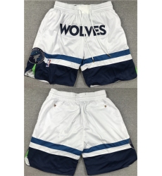 Men's Minnesota Timberwolves White Mitchell & Ness Shorts