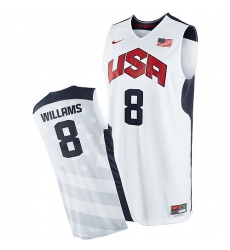 Men's Nike Team USA #8 Deron Williams Swingman White 2012 Olympics Basketball Jersey