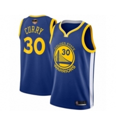 Men's Golden State Warriors #30 Stephen Curry Swingman Royal Blue 2019 Basketball Finals Bound Basketball Jersey - Icon Edition