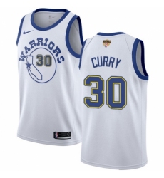 Men's Nike Golden State Warriors #30 Stephen Curry Authentic White Hardwood Classics 2018 NBA Finals Bound NBA Jersey