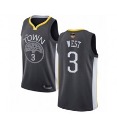 Women's Golden State Warriors #3 David West Swingman Black 2019 Basketball Finals Bound Basketball Jersey - Statement Edition