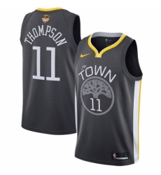Women's Nike Golden State Warriors #11 Klay Thompson Swingman Black Alternate 2018 NBA Finals Bound NBA Jersey - Statement Edition