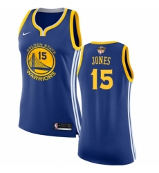 Women's Nike Golden State Warriors #15 Damian Jones Authentic Royal Blue Road 2018 NBA Finals Bound NBA Jersey - Icon Edition
