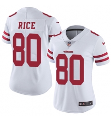 Women's Nike San Francisco 49ers #80 Jerry Rice Elite White NFL Jersey