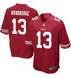 Men's Nike San Francisco 49ers #13 Aaron Burbridge Game Red Team Color NFL Jersey