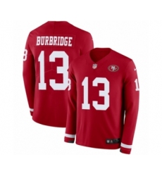Men's Nike San Francisco 49ers #13 Aaron Burbridge Limited Red Therma Long Sleeve NFL Jersey