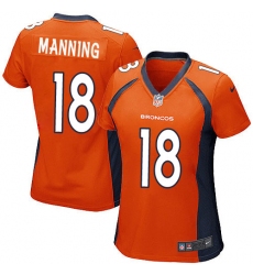 Women's Nike Denver Broncos #18 Peyton Manning Game Orange Team Color NFL Jersey