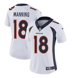 Women's Nike Denver Broncos #18 Peyton Manning White Vapor Untouchable Limited Player NFL Jersey