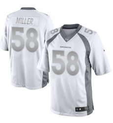 Men's Nike Denver Broncos #58 Von Miller Limited White Platinum NFL Jersey
