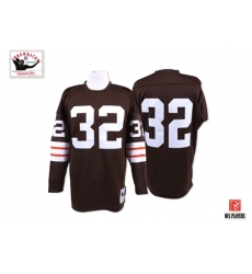 Mitchell And Ness Cleveland Browns #32 Jim Brown Brown Team Color Authentic Throwback NFL Jersey