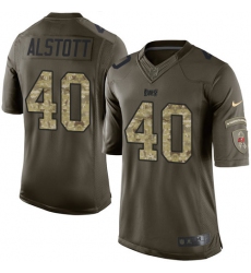 Men's Nike Tampa Bay Buccaneers #40 Mike Alstott Elite Green Salute to Service NFL Jersey