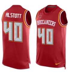 Men's Nike Tampa Bay Buccaneers #40 Mike Alstott Limited Red Player Name & Number Tank Top NFL Jersey