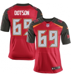 Men's Nike Tampa Bay Buccaneers #69 Demar Dotson Elite Red Team Color NFL Jersey