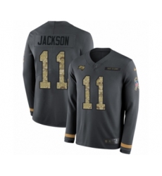 Youth Nike Tampa Bay Buccaneers #11 DeSean Jackson Limited Black Salute to Service Therma Long Sleeve NFL Jersey