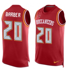 Men's Nike Tampa Bay Buccaneers #20 Ronde Barber Limited Red Player Name & Number Tank Top NFL Jersey
