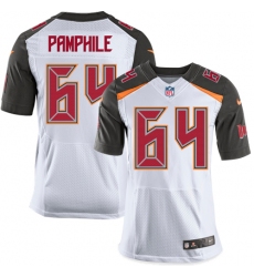 Men's Nike Tampa Bay Buccaneers #64 Kevin Pamphile Elite White NFL Jersey
