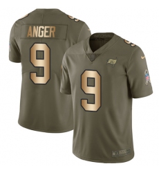 Youth Nike Tampa Bay Buccaneers #9 Bryan Anger Limited Olive/Gold 2017 Salute to Service NFL Jersey